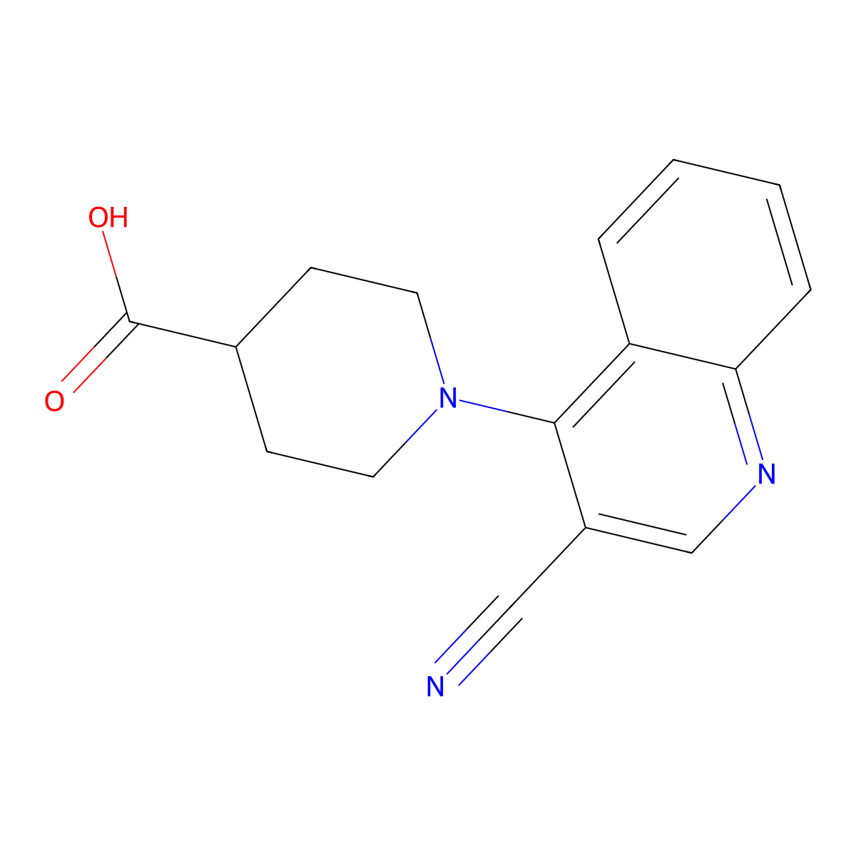 1-(3-Cyanoquinolin-4-yl)piperidine-4-carboxylic acid molecular structure, CAS 1156272-06-8