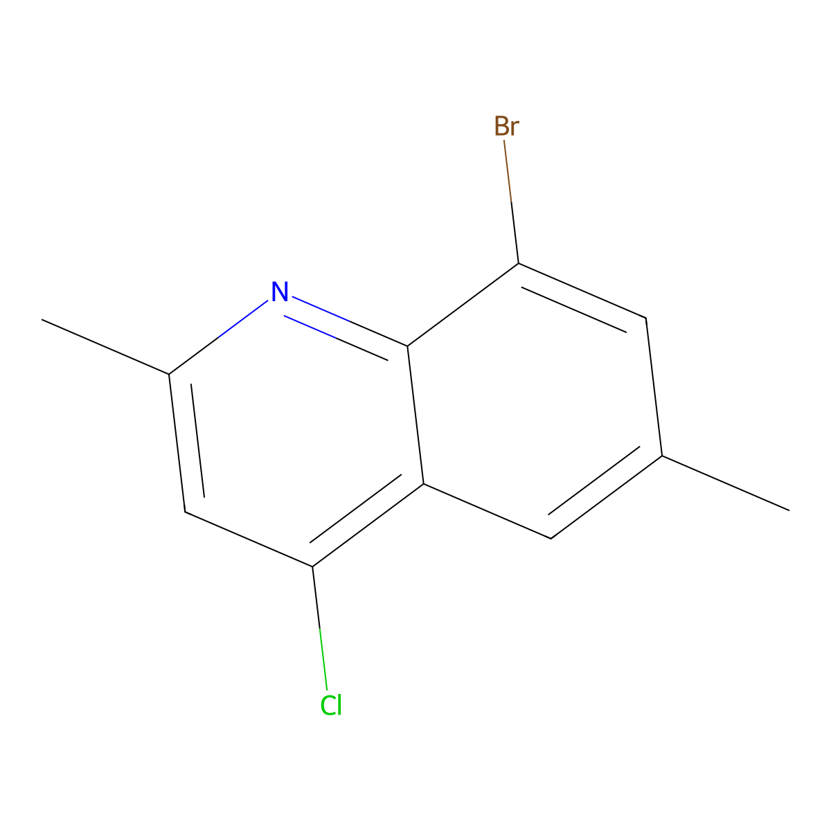 8-Bromo-4-chloro-2,6-dimethylquinoline molecular structure, CAS 1156275-57-8