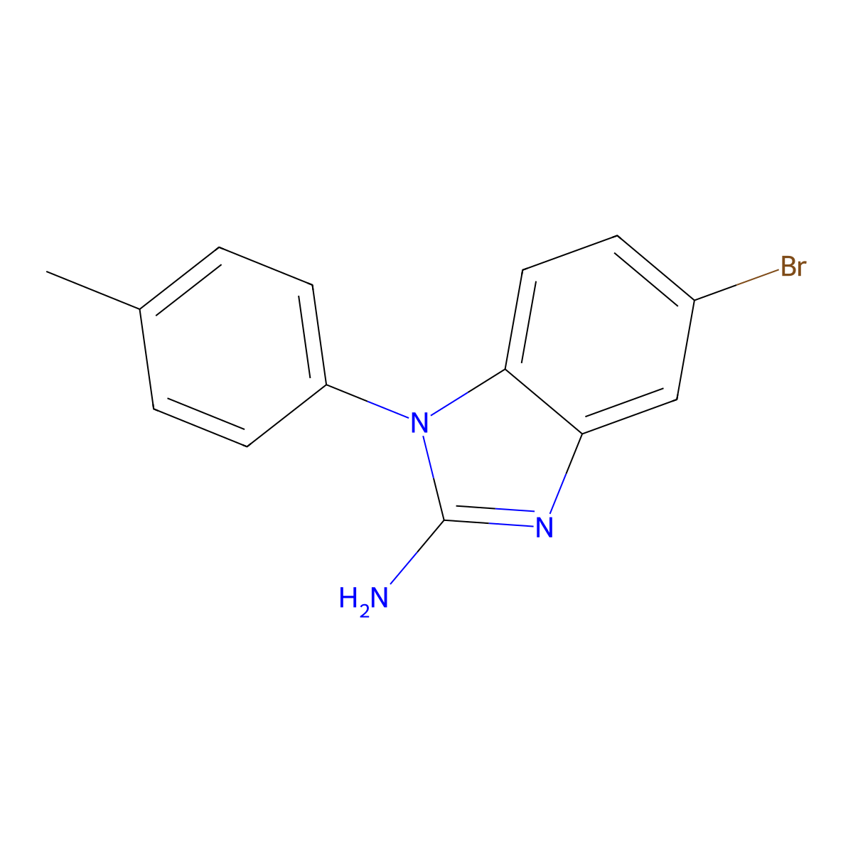 5-bromo-1-(4-methylphenyl)-1H-1,3-benzodiazol-2-amine molecular structure, CAS 1156275-88-5