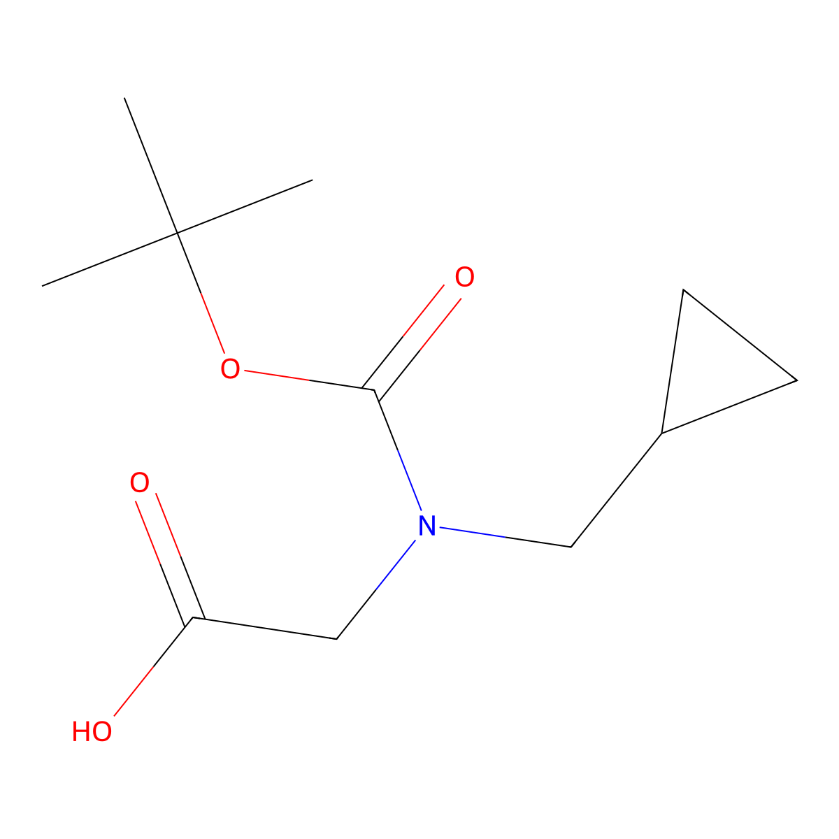 2-{[(Tert-butoxy)carbonyl](cyclopropylmethyl)amino}acetic acid molecular structure, CAS 1156278-22-6