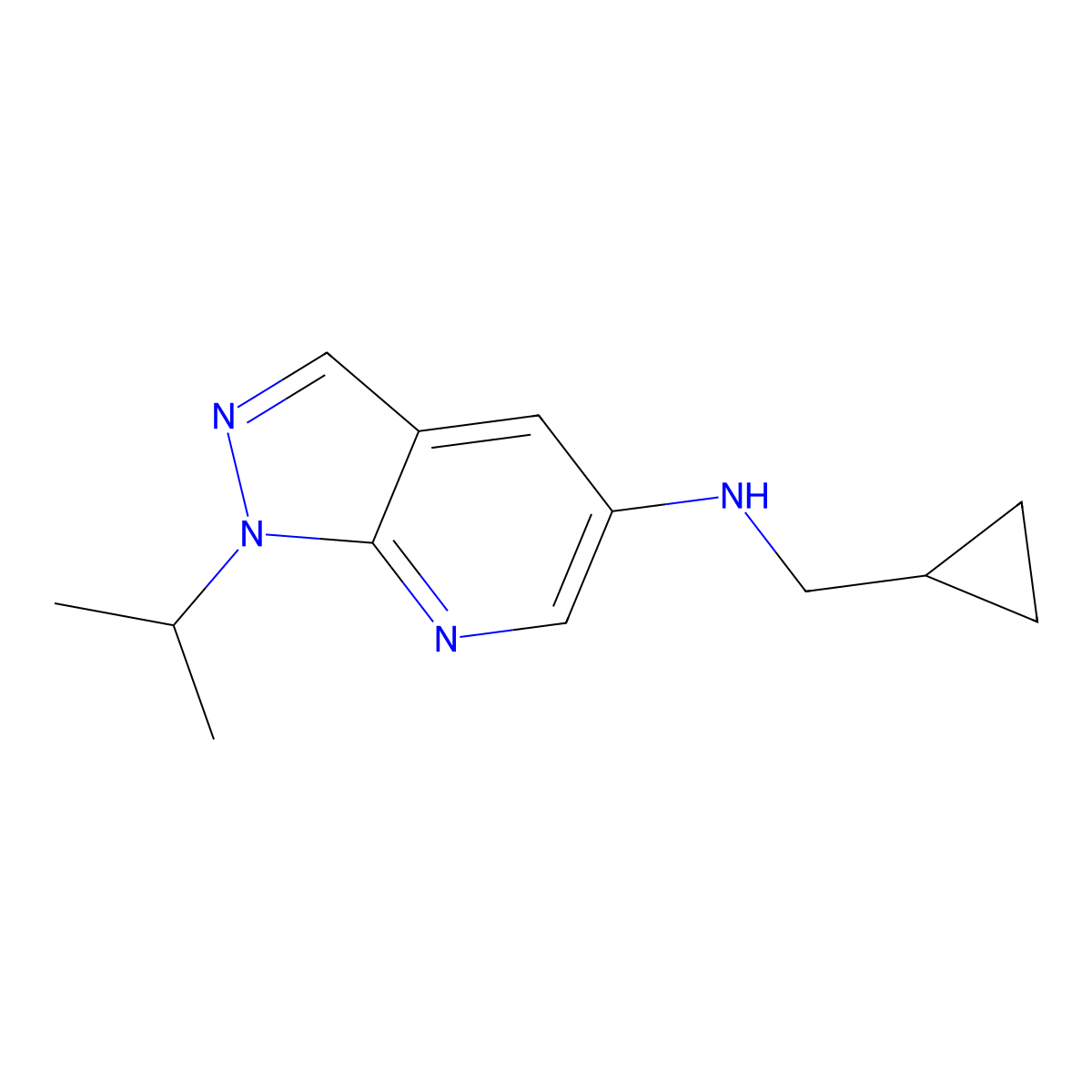 N-(cyclopropylmethyl)-1-(propan-2-yl)-1H-pyrazolo[3,4-b]pyridin-5-amine molecular structure, CAS 1156279-72-9