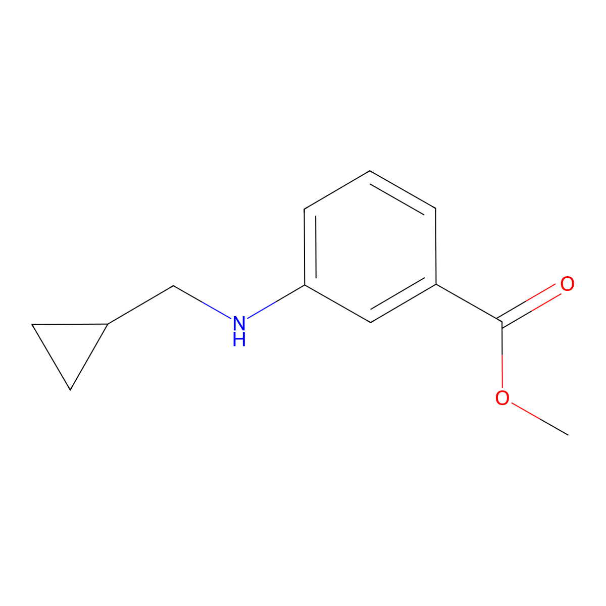 Methyl 3-[(cyclopropylmethyl)amino]benzoate molecular structure, CAS 1156280-44-2
