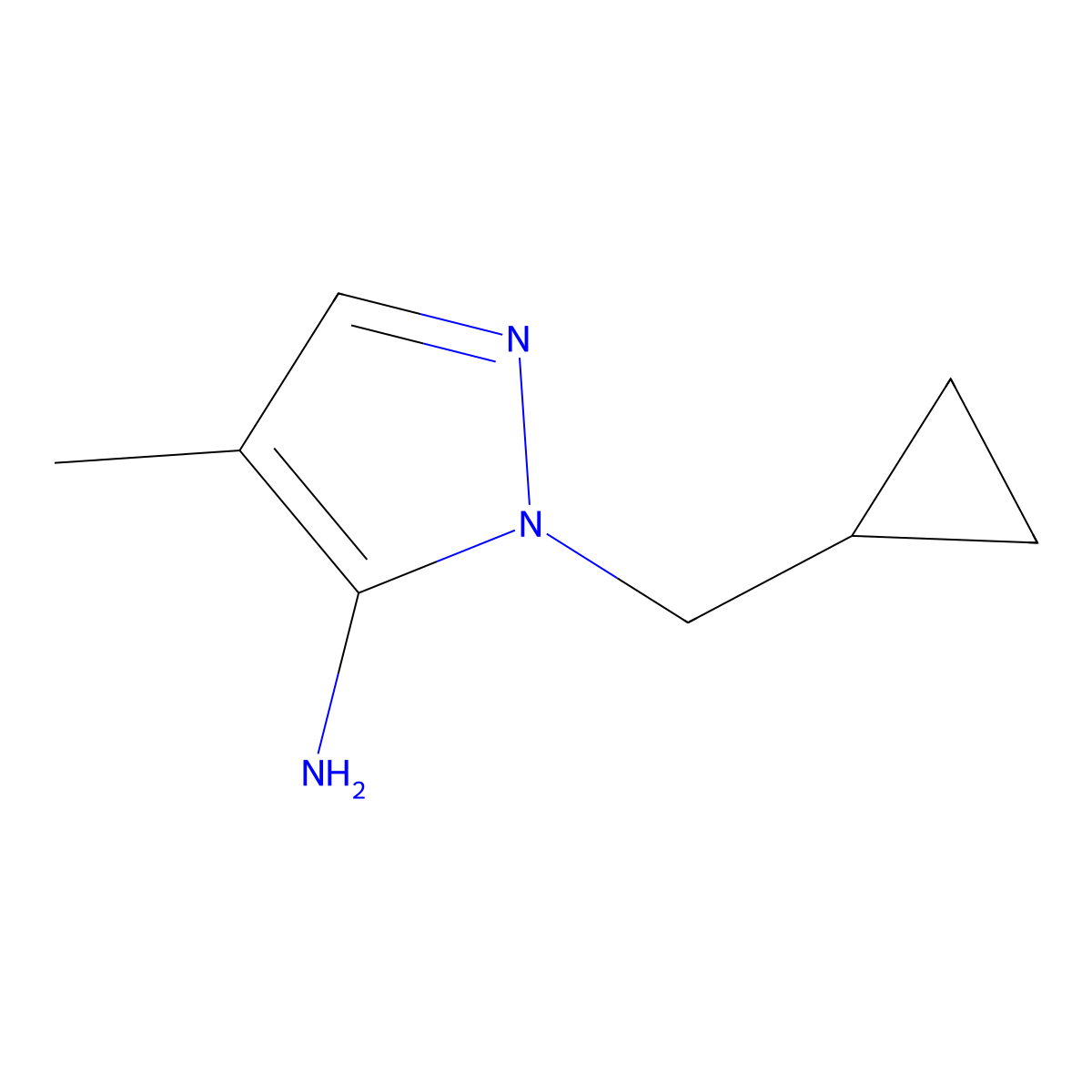 1-(Cyclopropylmethyl)-4-methyl-1H-pyrazol-5-amine molecular structure, CAS 1156280-82-8