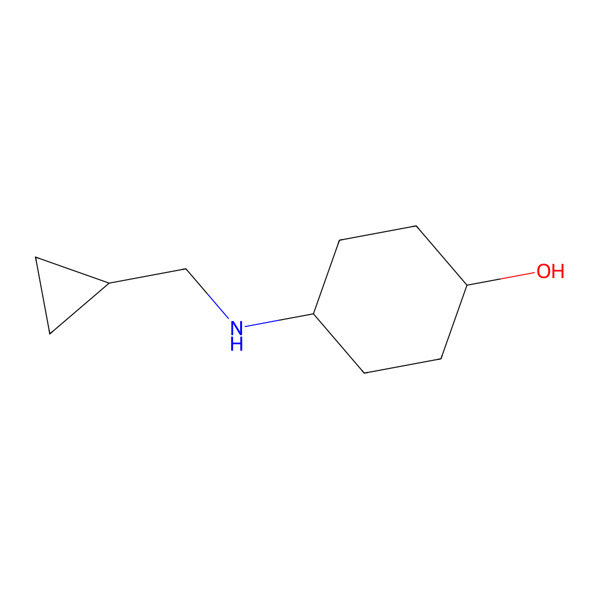 4-[(Cyclopropylmethyl)amino]cyclohexan-1-ol molecular structure, CAS 1156282-89-1
