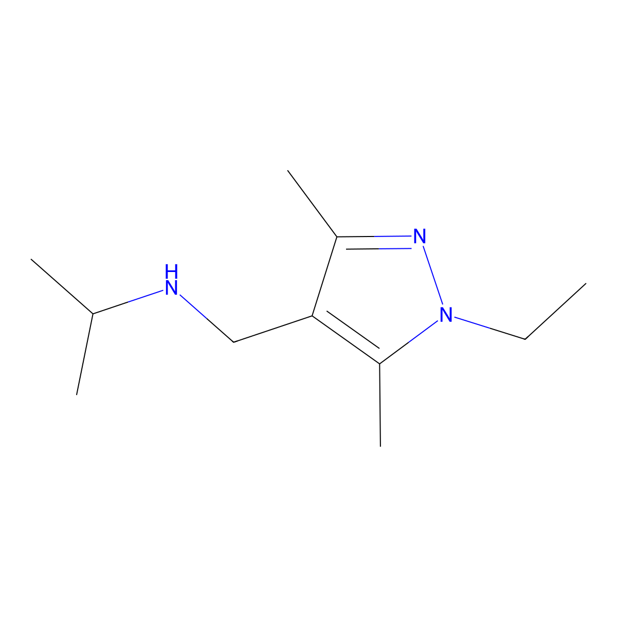 N-[(1-Ethyl-3,5-dimethyl-1H-pyrazol-4-YL)methyl]-N-isopropylamine molecular structure, CAS 1156283-58-7