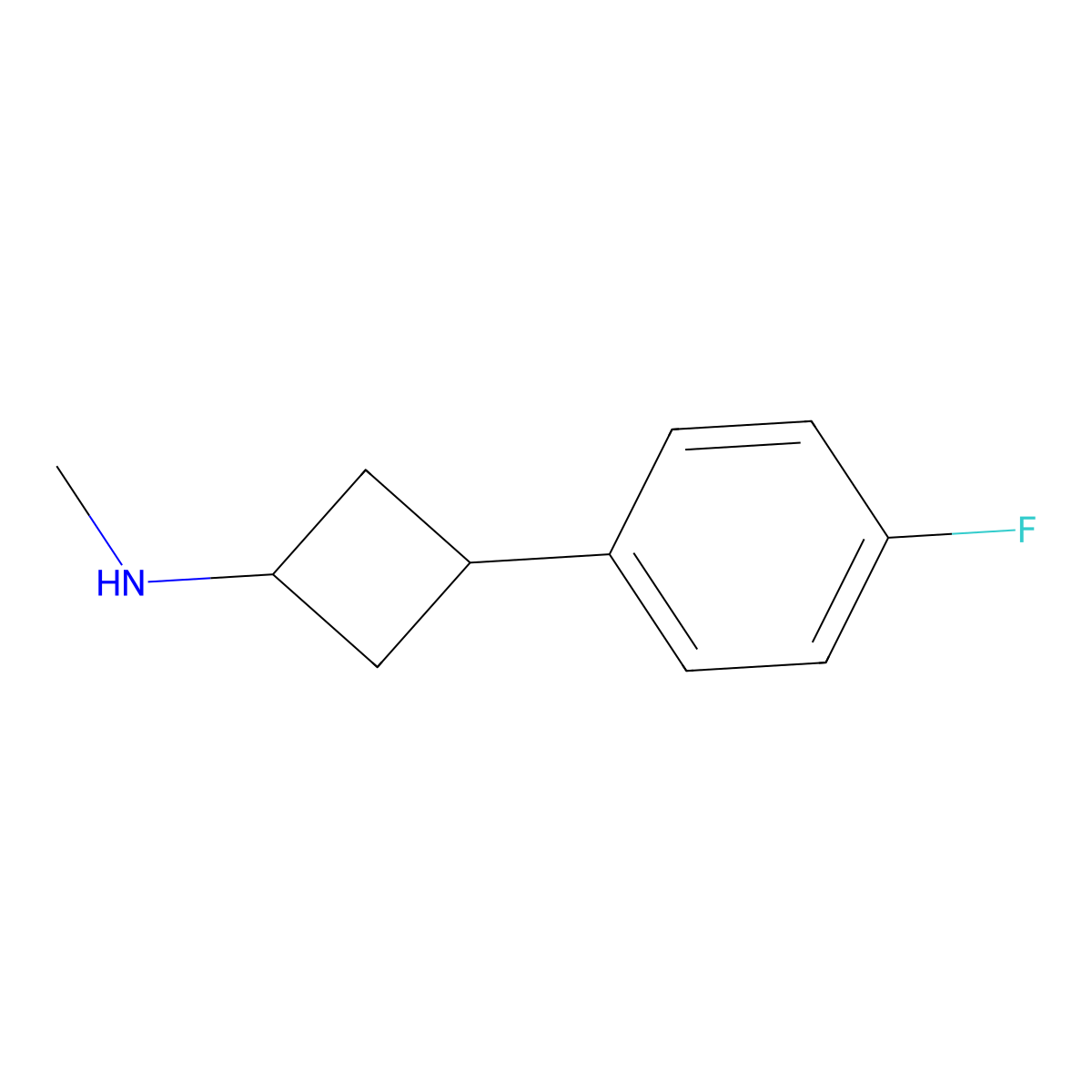 3-(4-fluorophenyl)-N-methylcyclobutan-1-amine molecular structure, CAS 1156290-70-8