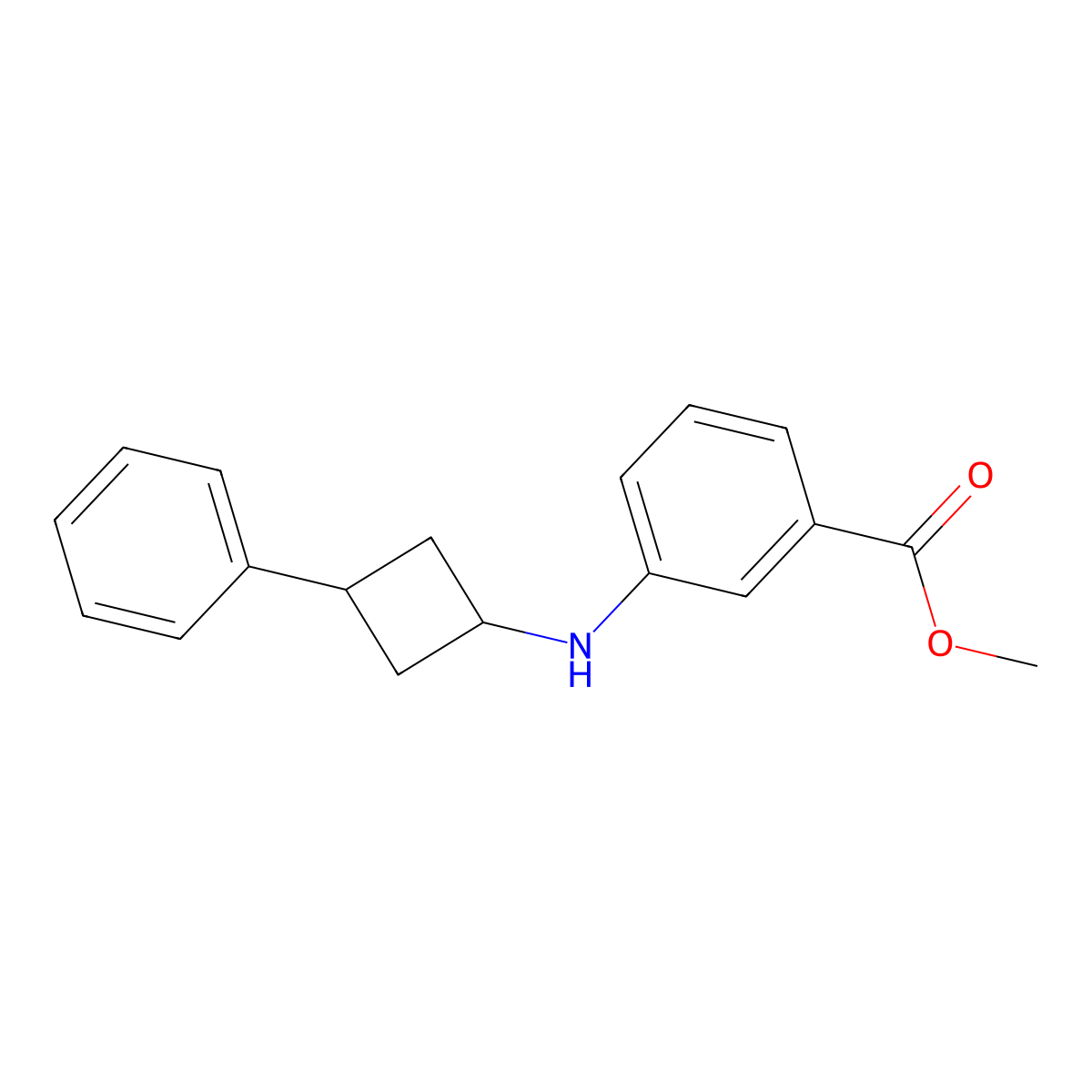 Methyl 3-[(3-phenylcyclobutyl)amino]benzoate molecular structure, CAS 1156291-12-1