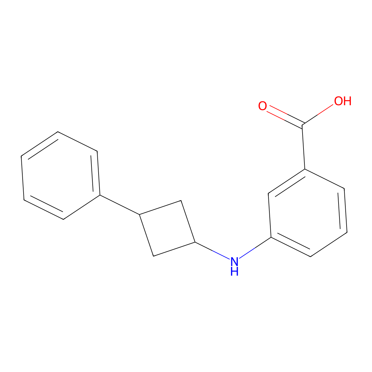 3-[(3-Phenylcyclobutyl)amino]benzoic acid molecular structure, CAS 1156291-20-1