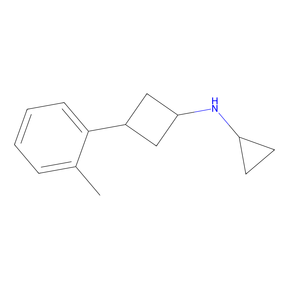 N-cyclopropyl-3-(2-methylphenyl)cyclobutan-1-amine molecular structure, CAS 1156293-94-5