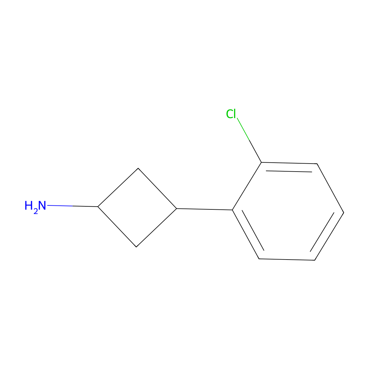3-(2-Chlorophenyl)cyclobutan-1-amine molecular structure, CAS 1156295-56-5