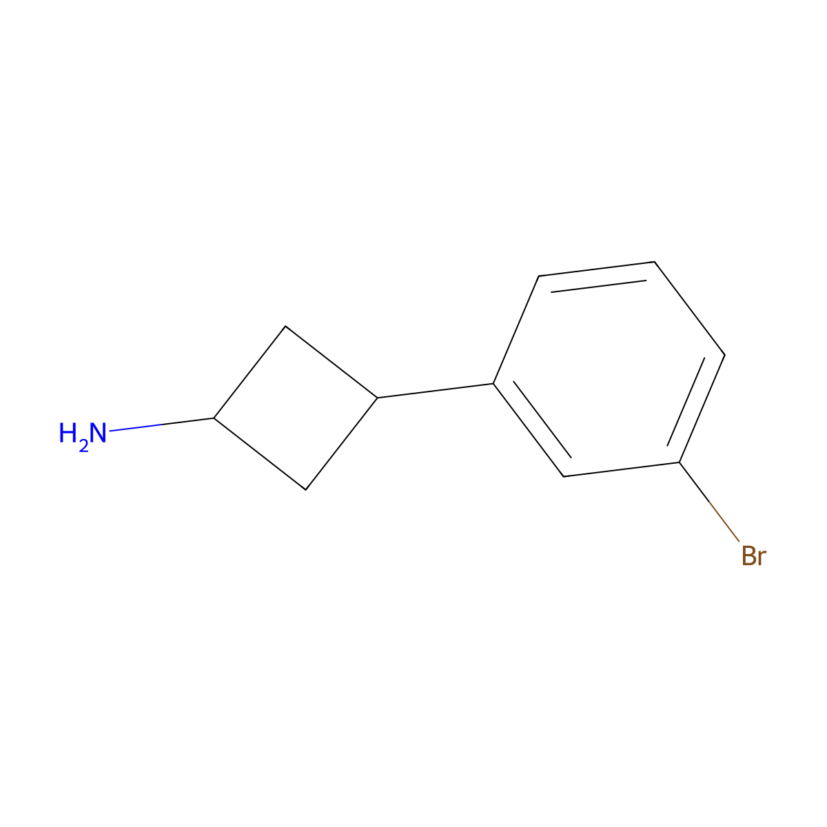 3-(3-Bromophenyl)cyclobutan-1-amine molecular structure, CAS 1156295-97-4