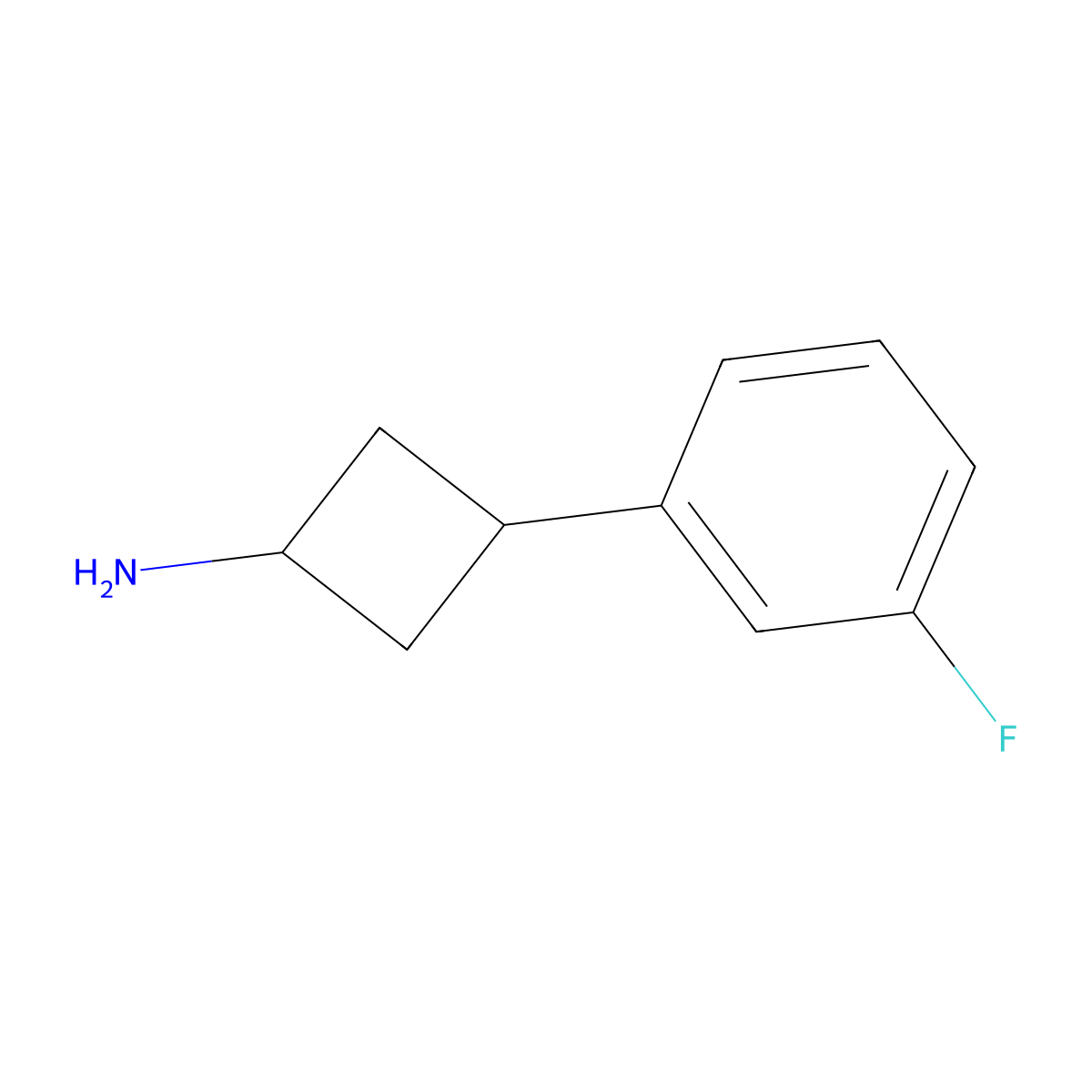 trans-3-(3-Fluorophenyl)cyclobutanamine molecular structure, CAS 1156296-01-3