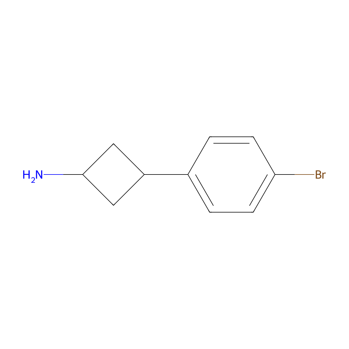 3-(4-Bromophenyl)cyclobutanamine molecular structure, CAS 1156296-38-6