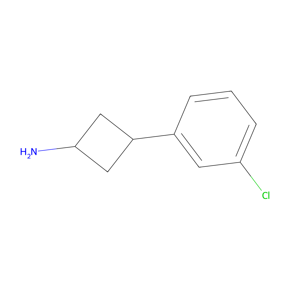 3-(3-Chlorophenyl)cyclobutan-1-amine molecular structure, CAS 1156296-61-5