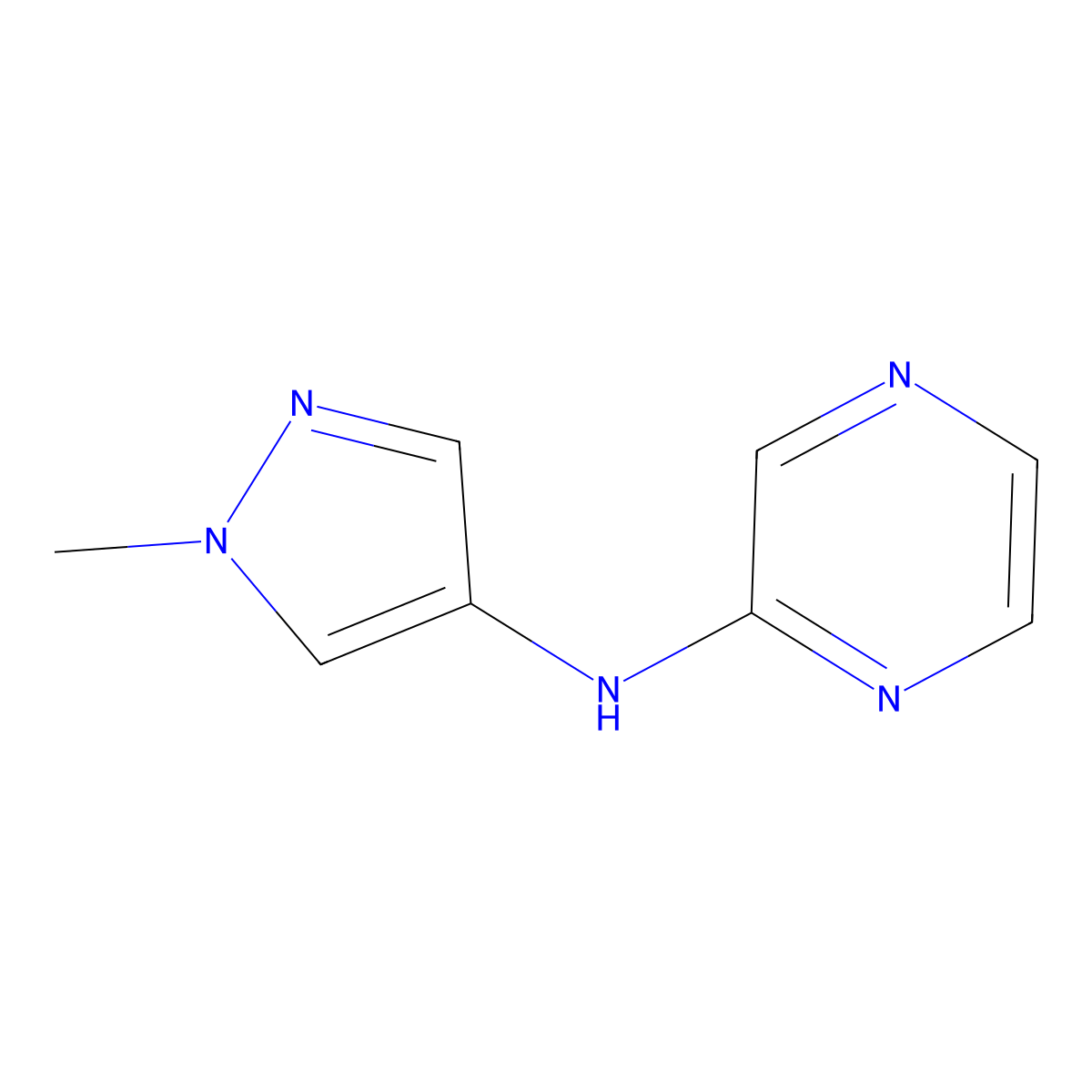 N-(1-methyl-1H-pyrazol-4-yl)pyrazin-2-amine molecular structure, CAS 1156301-89-1