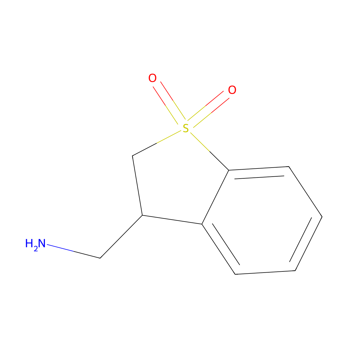 3-(Aminomethyl)-2,3-dihydro-1lambda6-benzothiophene-1,1-dione molecular structure, CAS 1156307-17-3