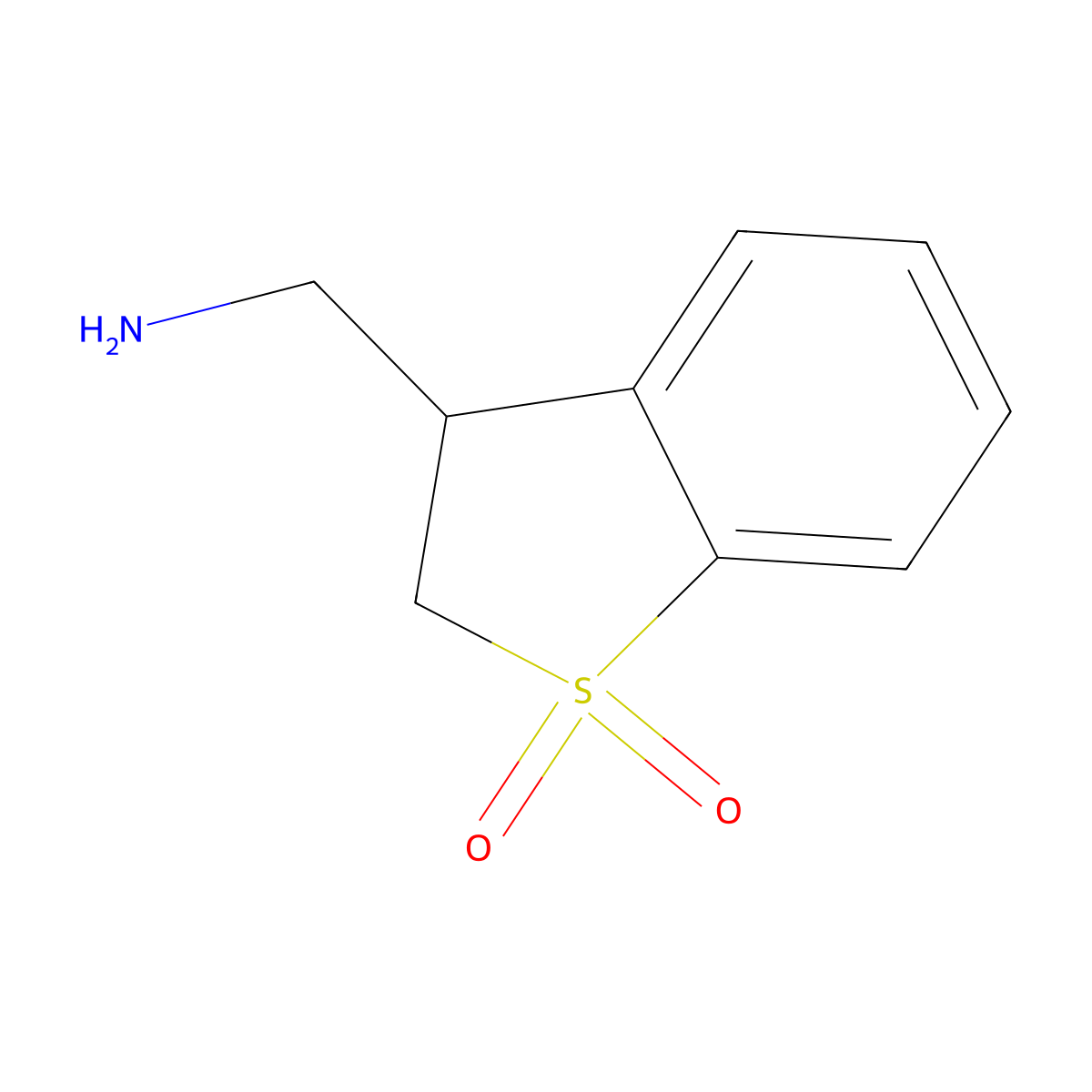 3-(Aminomethyl)-2,3-dihydro-1lambda6-benzothiophene-1,1-dione molecular structure, CAS 1156307-17-3