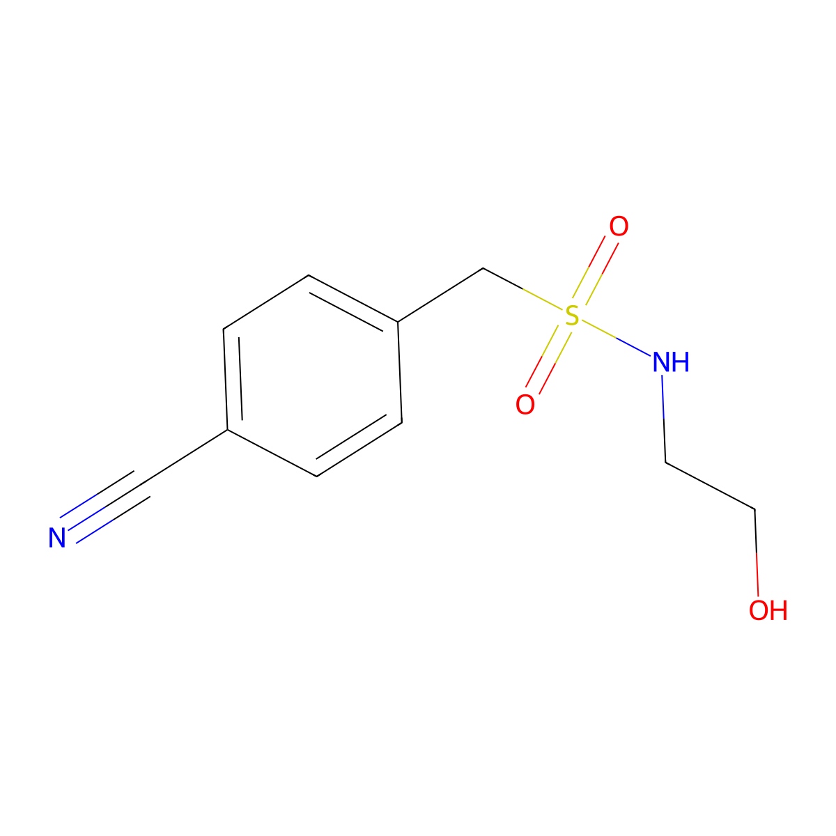 1-(4-cyanophenyl)-N-(2-hydroxyethyl)methanesulfonamide molecular structure, CAS 1156311-16-8