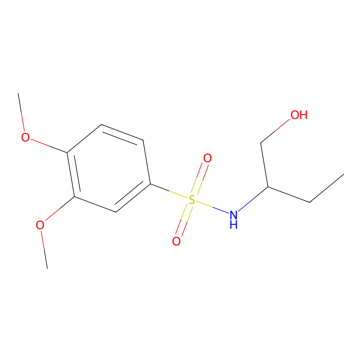 [(3,4-Dimethoxyphenyl)sulfonyl](1-ethyl-2-hydroxyethyl)amine molecular structure, CAS 1156312-64-9