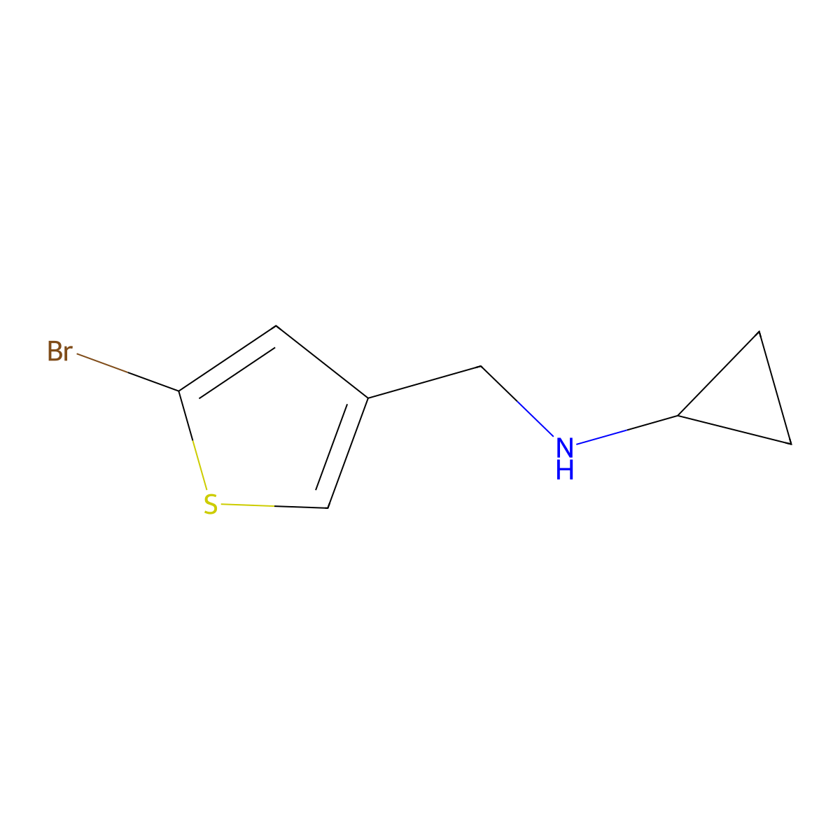 N-[(5-bromothiophen-3-yl)methyl]cyclopropanamine molecular structure, CAS 1156313-38-0