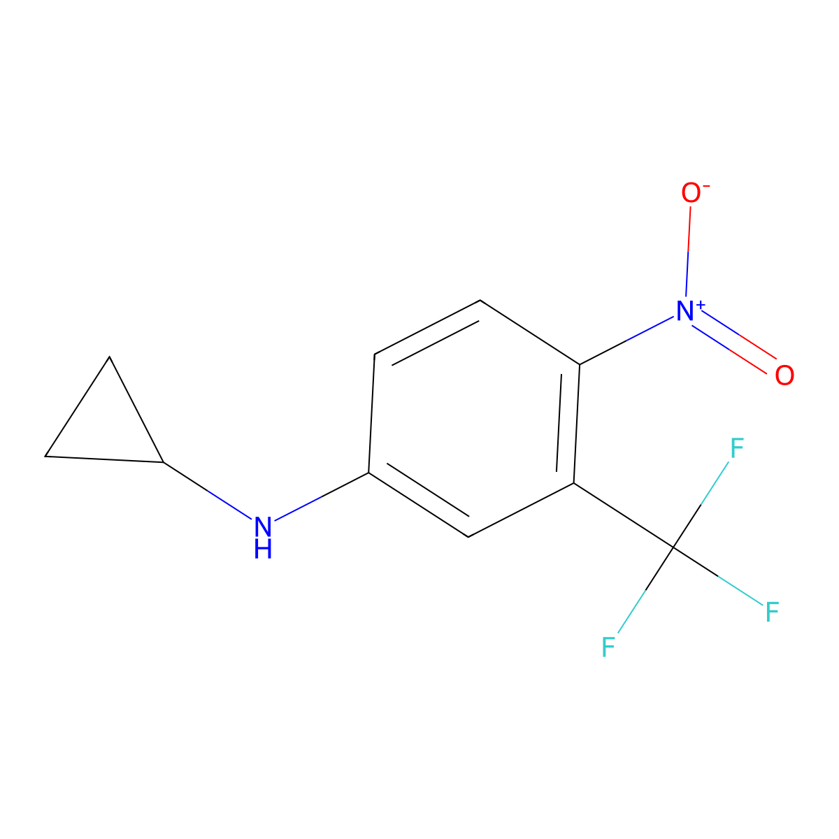 N-cyclopropyl-4-nitro-3-(trifluoromethyl)aniline molecular structure, CAS 1156313-56-2