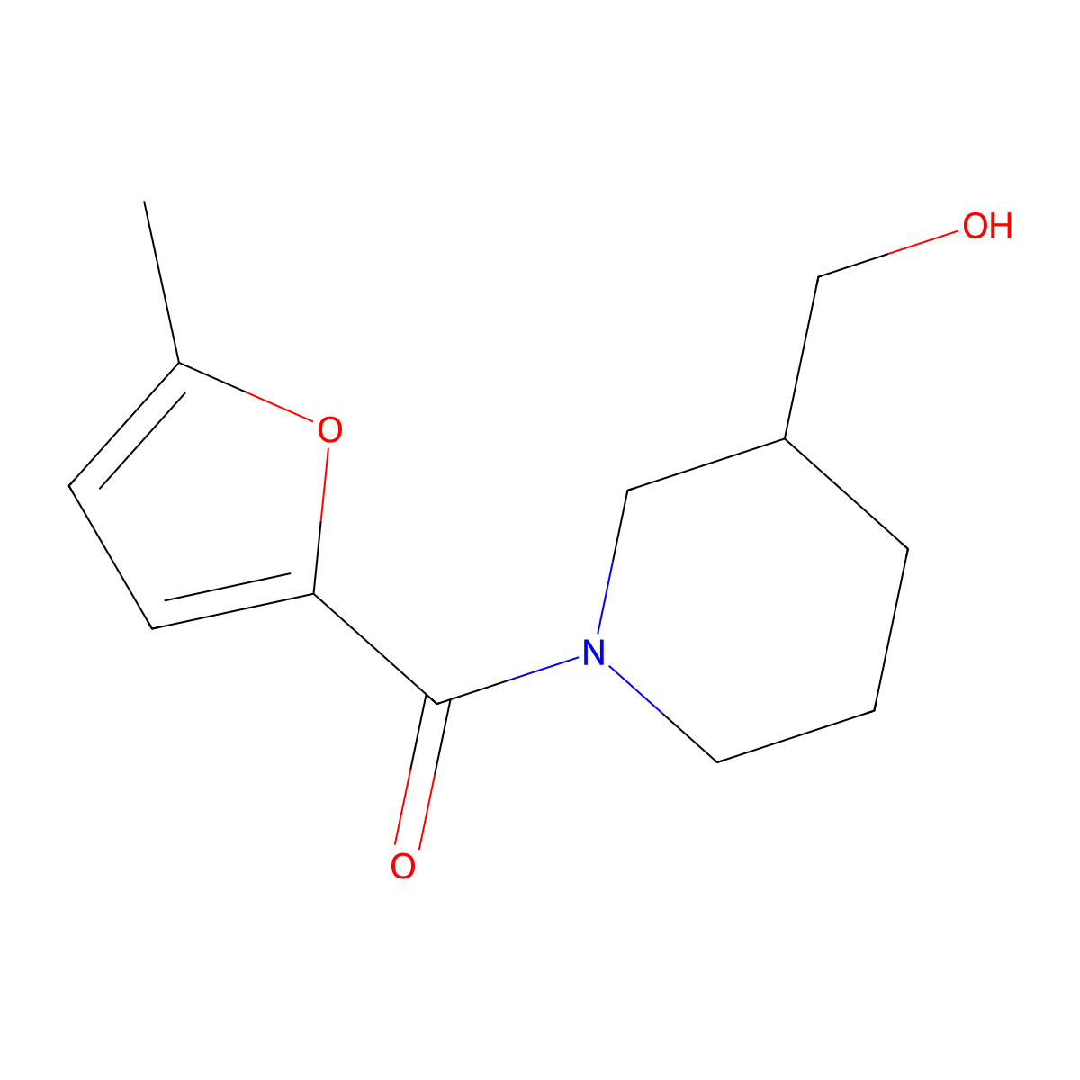 [1-(5-Methylfuran-2-carbonyl)piperidin-3-yl]methanol molecular structure, CAS 1156314-75-8