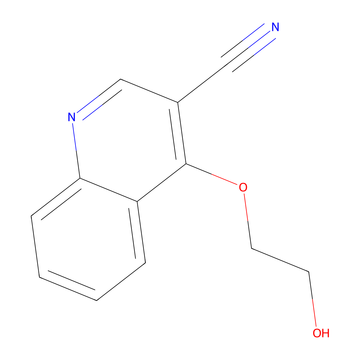 4-(2-Hydroxyethoxy)quinoline-3-carbonitrile molecular structure, CAS 1156318-36-3