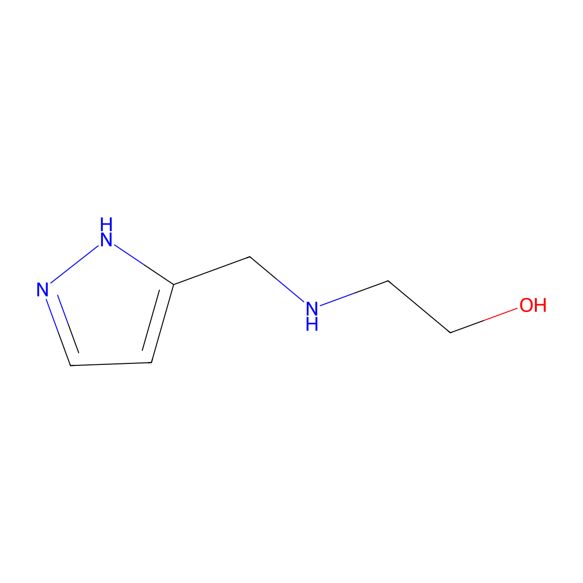 2-[(2H-Pyrazol-3-ylmethyl)amino]ethanol molecular structure, CAS 1156319-75-3