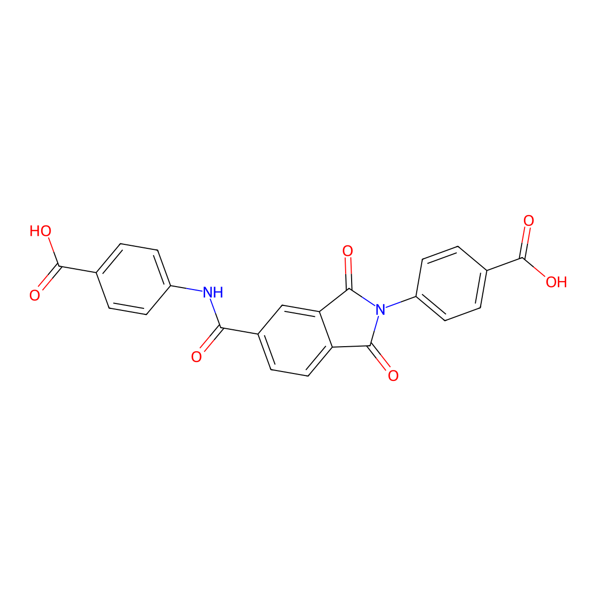 4-{5-[(4-carboxyphenyl)carbamoyl]-1,3-dioxo-1,3-dihydro-2H-isoindol-2-yl}benzoic acid molecular structure, CAS 115632-93-4