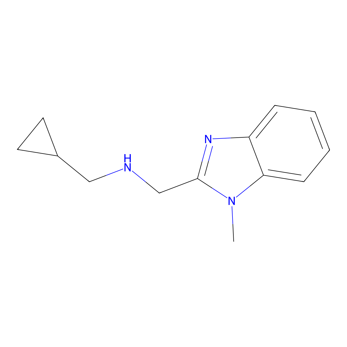 1-Cyclopropyl-N-((1-methyl-1h-benzo[d]imidazol-2-yl)methyl)methanamine molecular structure, CAS 1156325-14-2