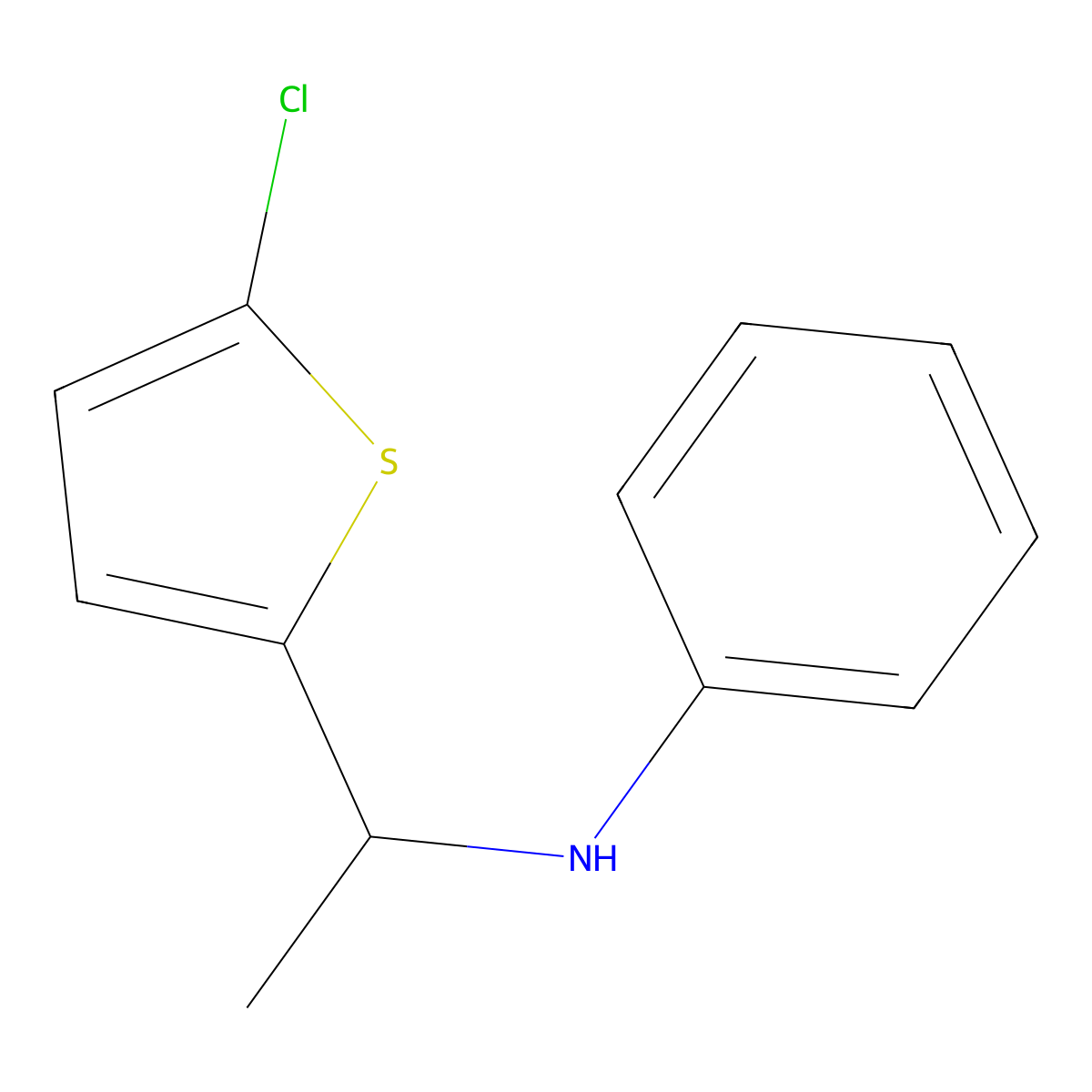 N-[1-(5-chlorothiophen-2-yl)ethyl]aniline molecular structure, CAS 1156338-50-9