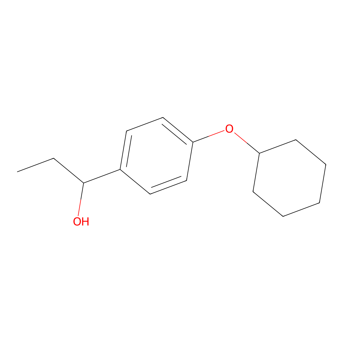 1-(4-(Cyclohexyloxy)phenyl)propan-1-ol molecular structure, CAS 1156342-09-4