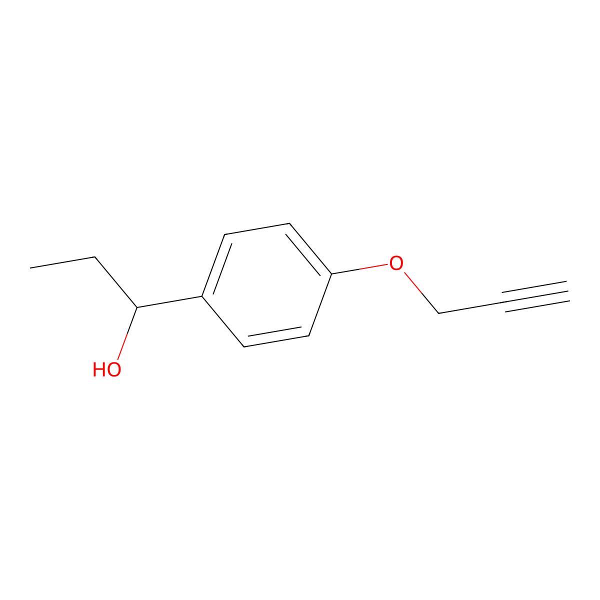 1-[4-(Prop-2-yn-1-yloxy)phenyl]propan-1-ol molecular structure, CAS 1156345-22-0