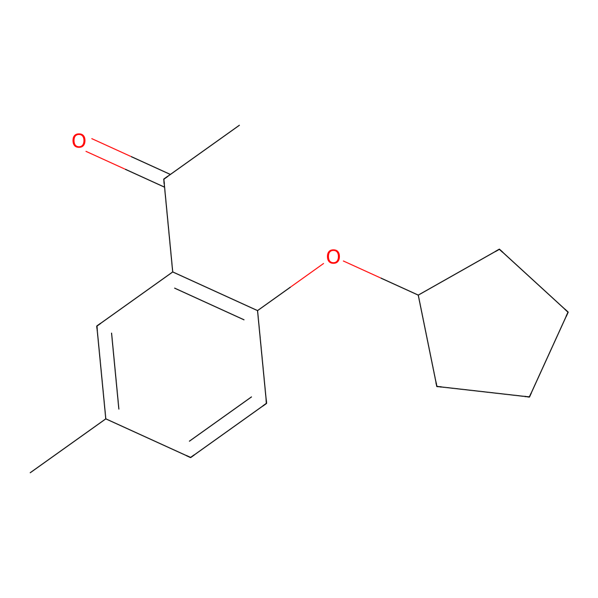 1-[2-(Cyclopentyloxy)-5-methylphenyl]ethan-1-one molecular structure, CAS 1156345-26-4