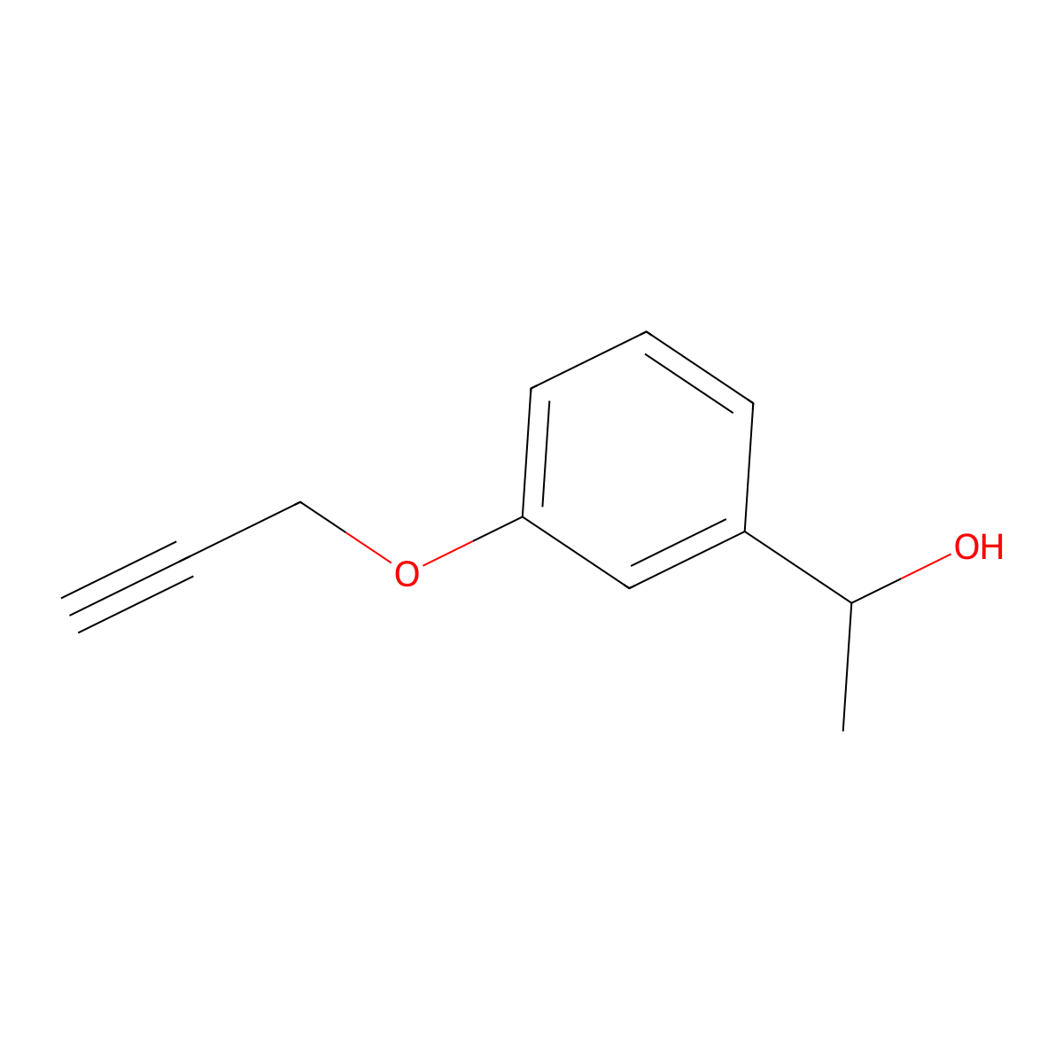 1-[3-(Prop-2-yn-1-yloxy)phenyl]ethan-1-ol molecular structure, CAS 1156345-49-1