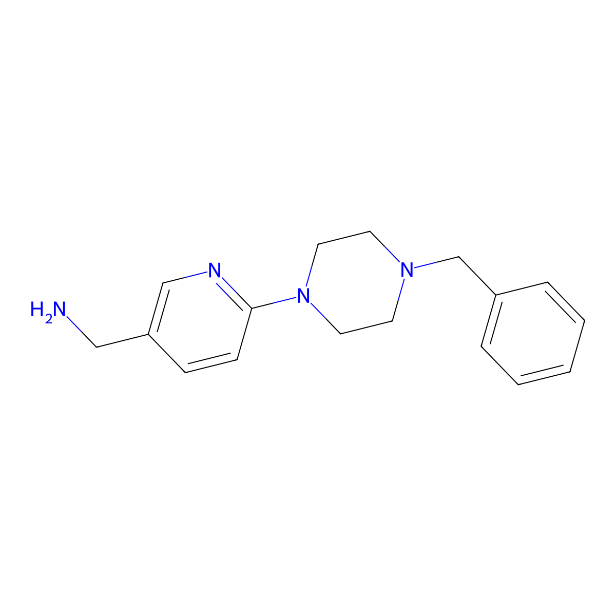 [6-(4-Benzyl-1-piperazinyl)-3-pyridinyl]-methanamine molecular structure, CAS 1156349-81-3