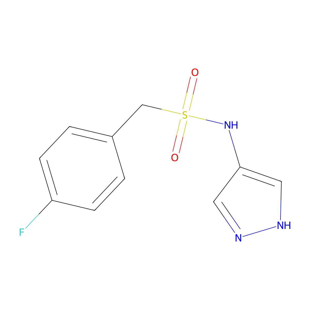 1-(4-fluorophenyl)-N-(1H-pyrazol-4-yl)methanesulfonamide molecular structure, CAS 1156350-35-4