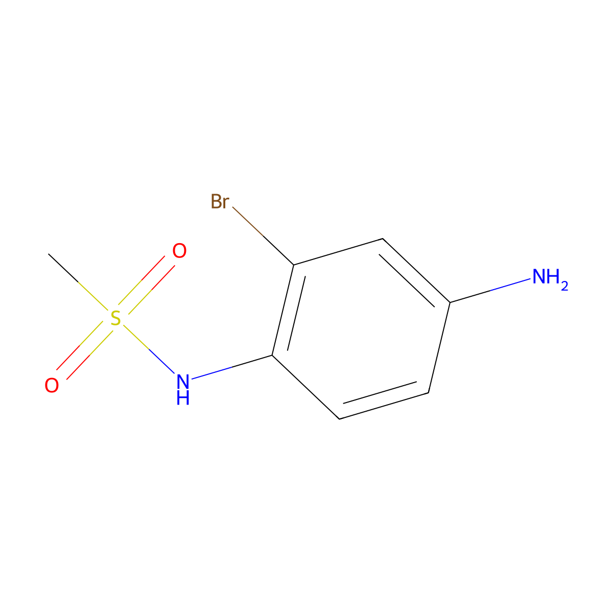 N-(4-amino-2-bromophenyl)methanesulfonamide molecular structure, CAS 1156352-26-9
