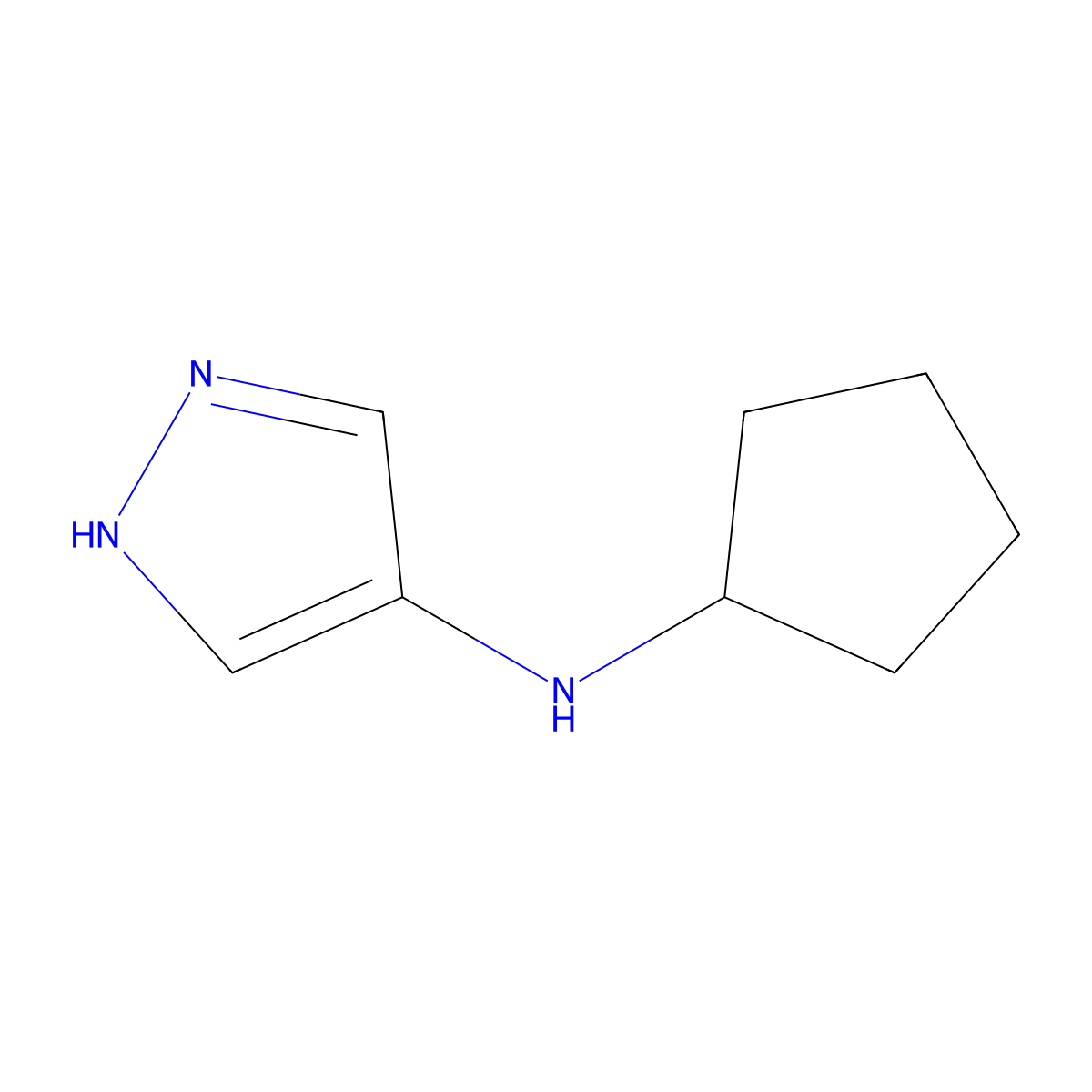 N-cyclopentyl-1H-pyrazol-4-amine molecular structure, CAS 1156353-70-6