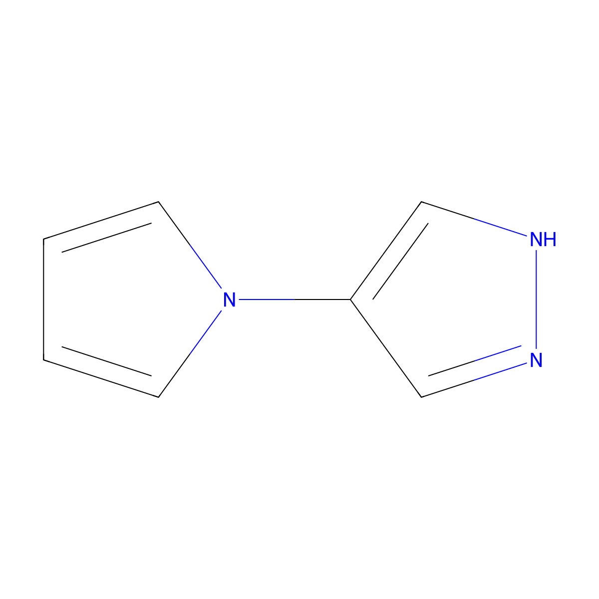 4-(1H-pyrrol-1-yl)-1H-pyrazole molecular structure, CAS 1156354-40-3