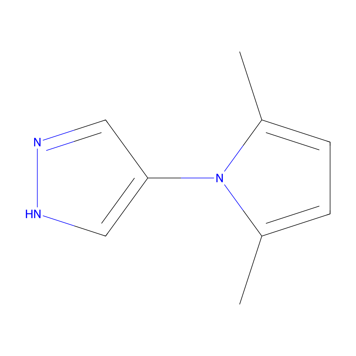 4-(2,5-dimethyl-1H-pyrrol-1-yl)-1H-pyrazole molecular structure, CAS 1156354-43-6