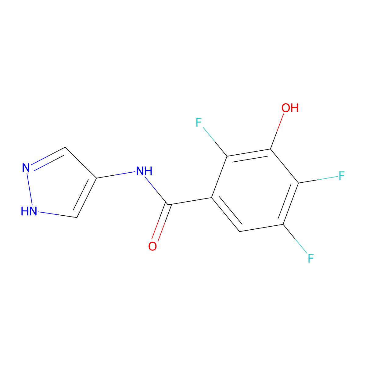 2,4,5-Trifluoro-3-hydroxy-N-1H-pyrazol-4-ylbenzamide molecular structure, CAS 1156355-30-4