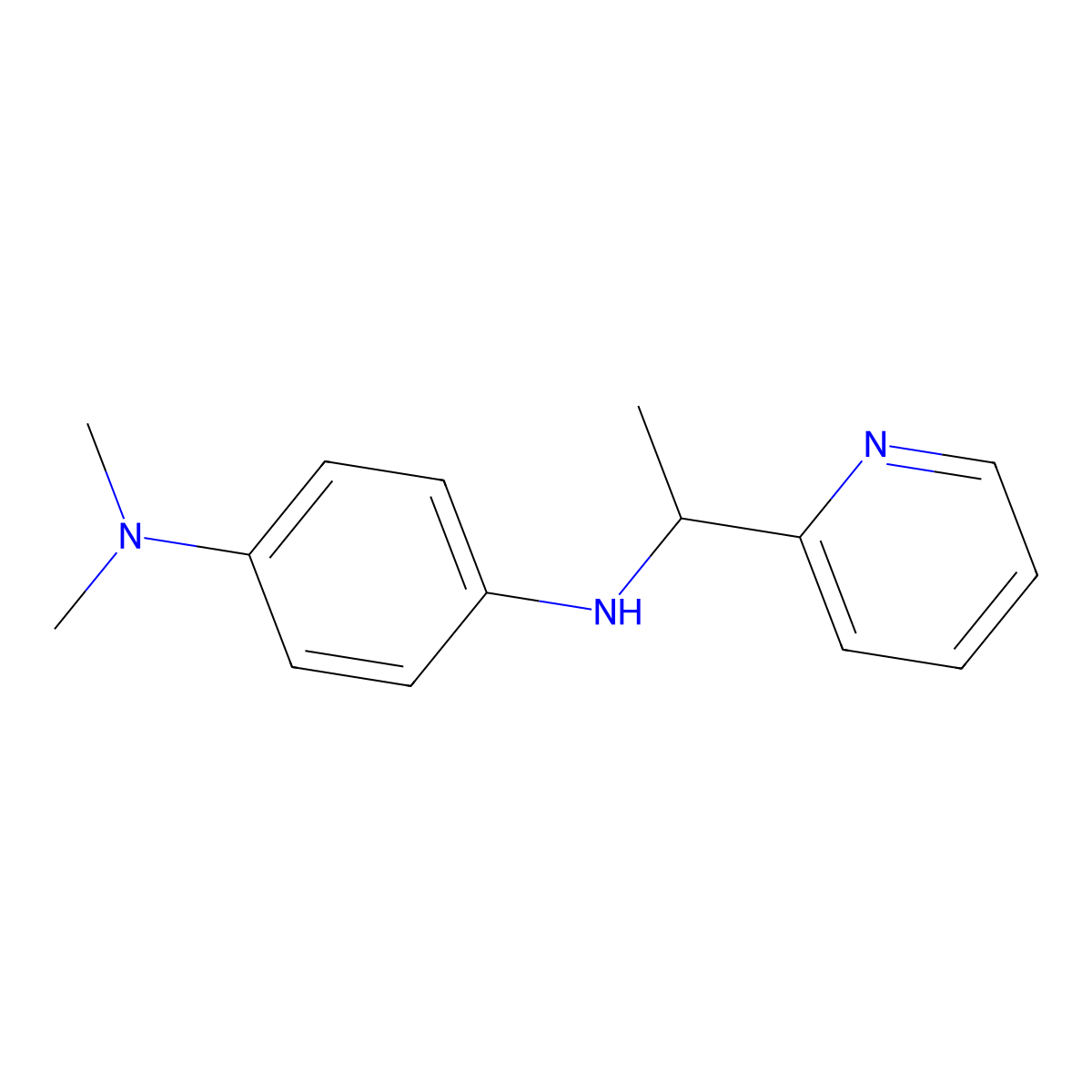 N1,N1-dimethyl-N4-[1-(pyridin-2-yl)ethyl]benzene-1,4-diamine molecular structure, CAS 1156369-14-0