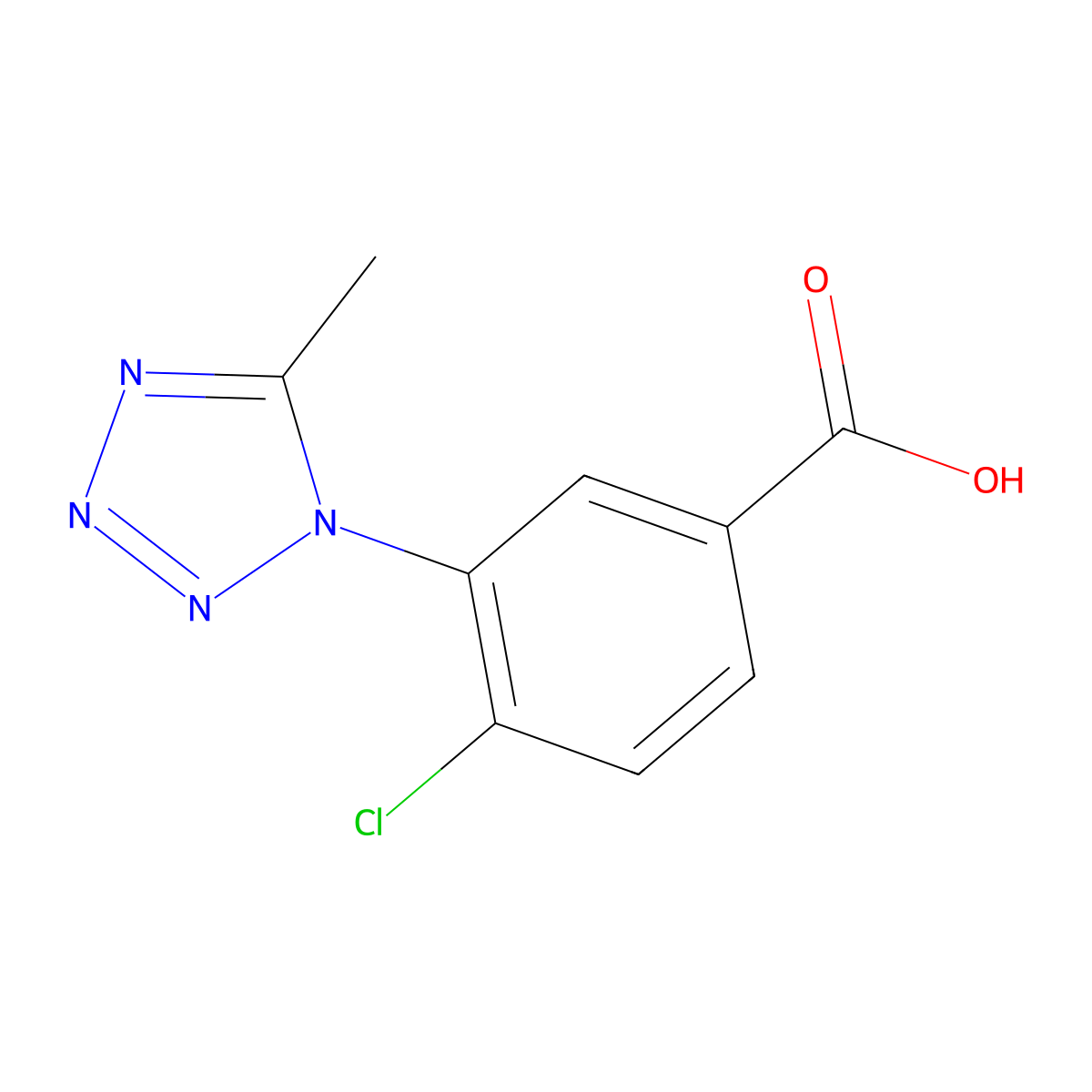 4-chloro-3-(5-methyl-1H-1,2,3,4-tetrazol-1-yl)benzoic acid molecular structure, CAS 1156373-88-4