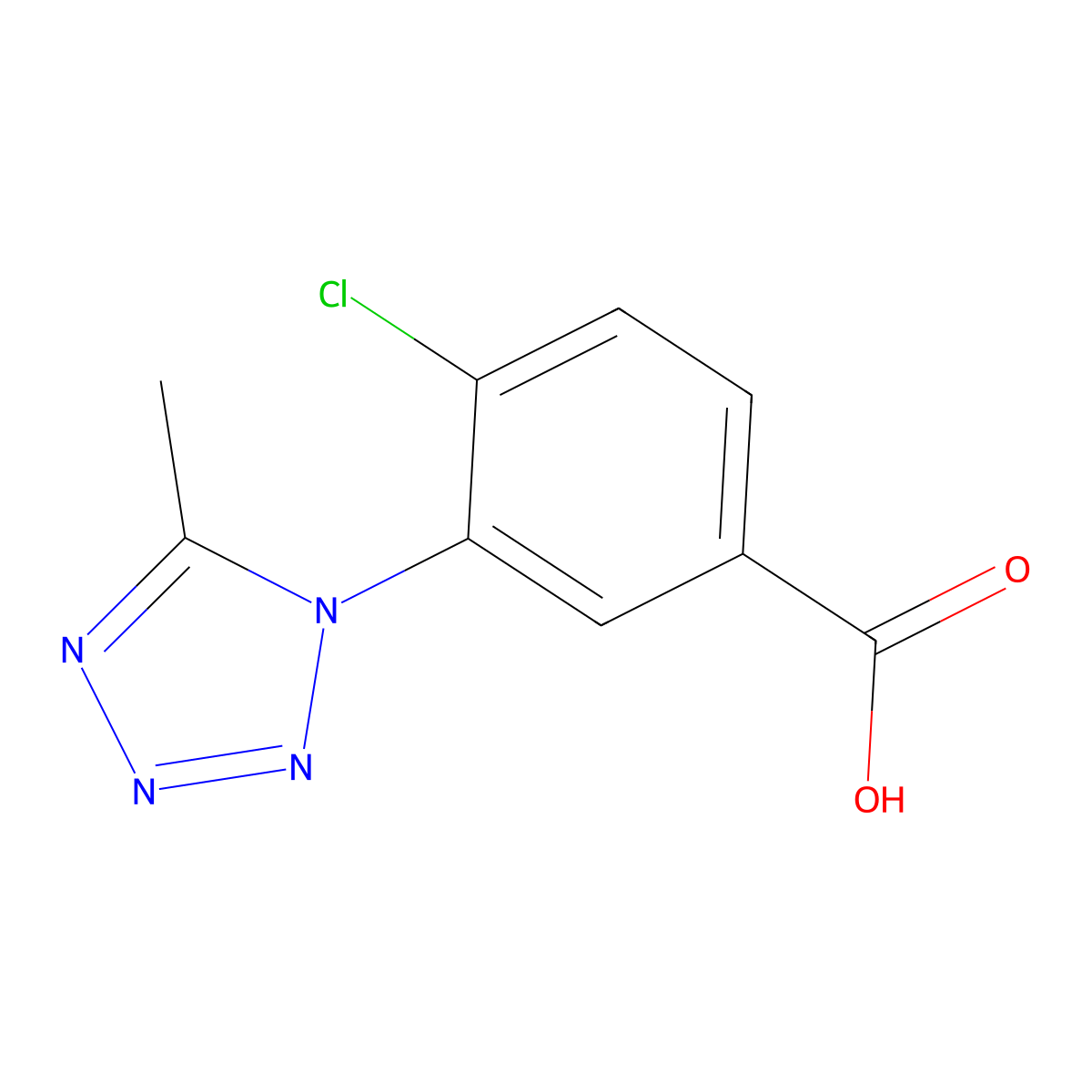 4-chloro-3-(5-methyl-1H-1,2,3,4-tetrazol-1-yl)benzoic acid molecular structure, CAS 1156373-88-4