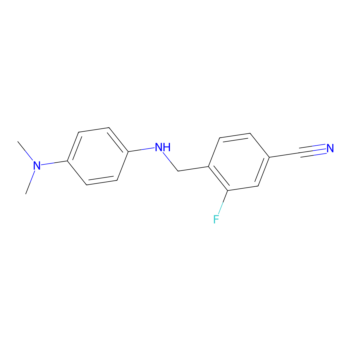 4-[[[4-(Dimethylamino)phenyl]amino]methyl]-3-fluorobenzonitrile molecular structure, CAS 1156374-97-8