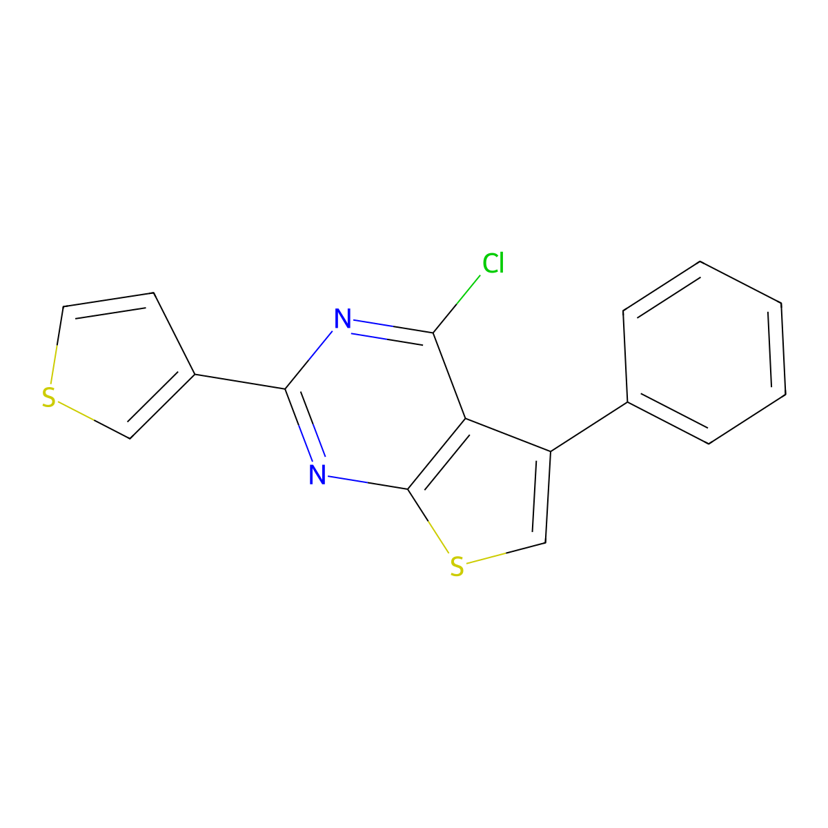 4-Chloro-5-phenyl-2-(thiophen-3-yl)thieno[2,3-d]pyrimidine molecular structure, CAS 1156376-84-9