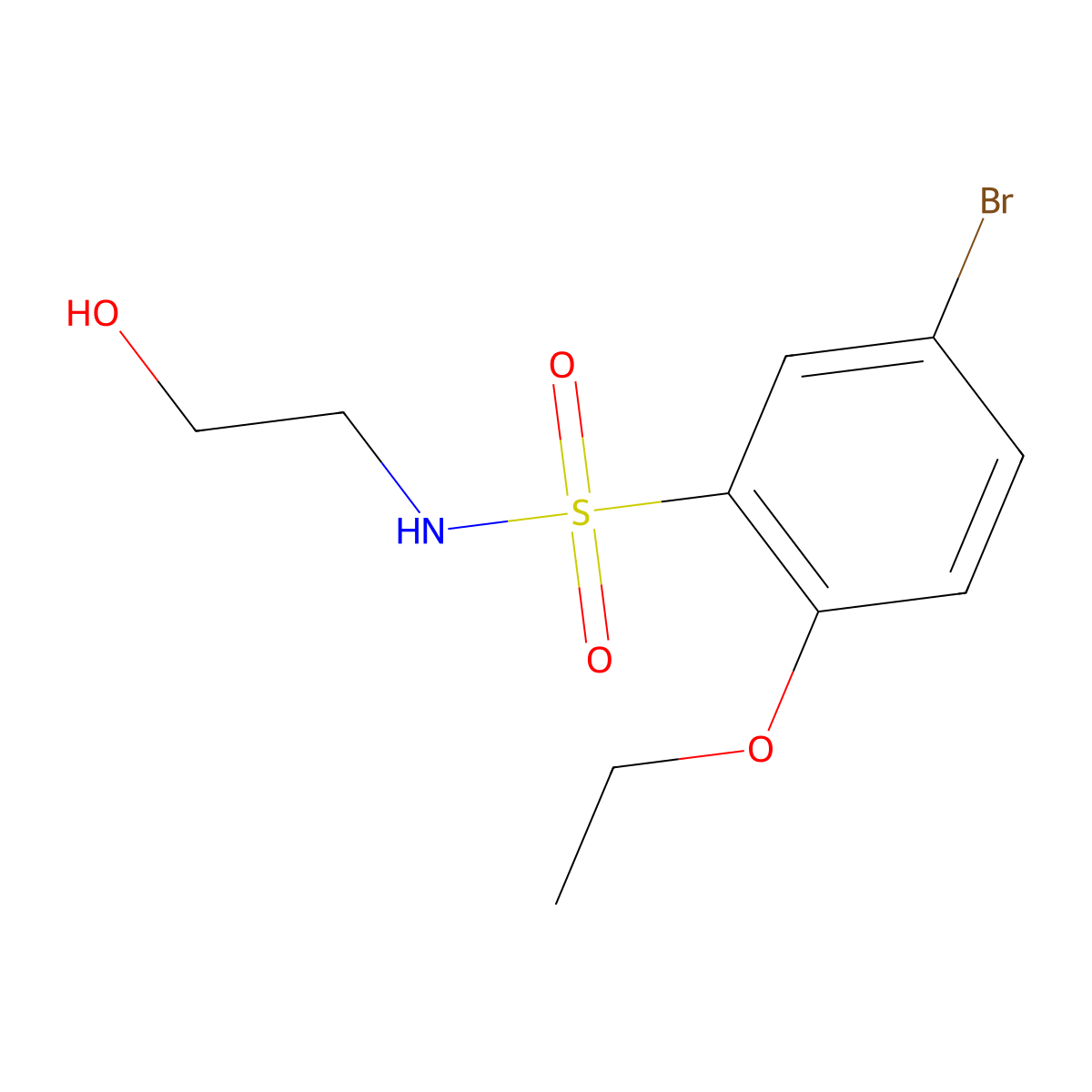 5-bromo-2-ethoxy-N-(2-hydroxyethyl)benzenesulfonamide molecular structure, CAS 1156378-33-4