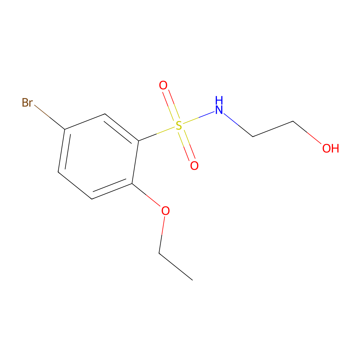 5-bromo-2-ethoxy-N-(2-hydroxyethyl)benzenesulfonamide molecular structure, CAS 1156378-33-4