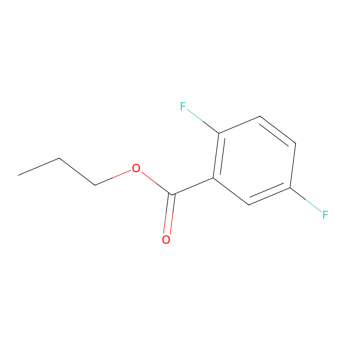 2,5-Difluorobenzoic acid, propyl ester molecular structure, CAS 1156380-25-4